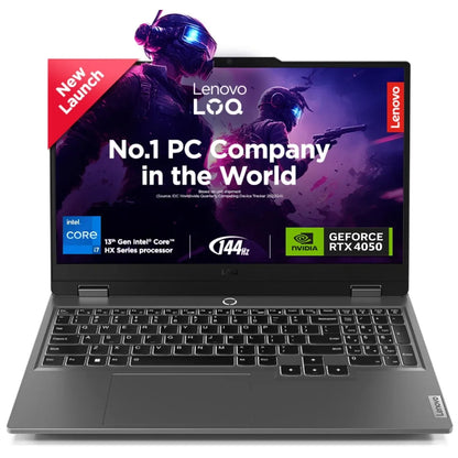 لابتوب لينوفو LOQ 15IRX9 للألعاب، معالج Intel Core i7 من الجيل الثالث عشر (13645HX)، ذاكرة DDR5 سعة 16 جيجابايت، قرص SSD من نوع M.2 2242 PCIe 4.0x4 NVMe سعة 512 جيجابايت، بطاقة رسومات NVIDIA GeForce RTX 4050 بسعة 6 جيجابايت GDDR6، شاشة 15.6 بوصة FHD