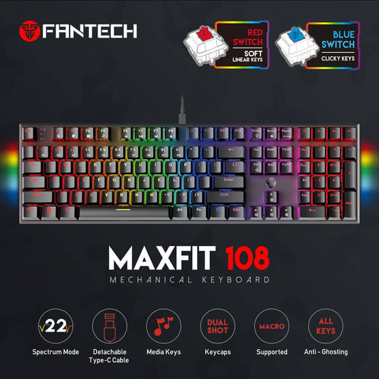 Fantech MaxFit108 MK855 RGB Mechanical Keyboard Full Size