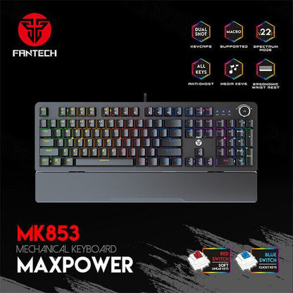 Fantech MaxPower MK853 V2 RGB Mechanical Gaming Keyboard – Red Switch