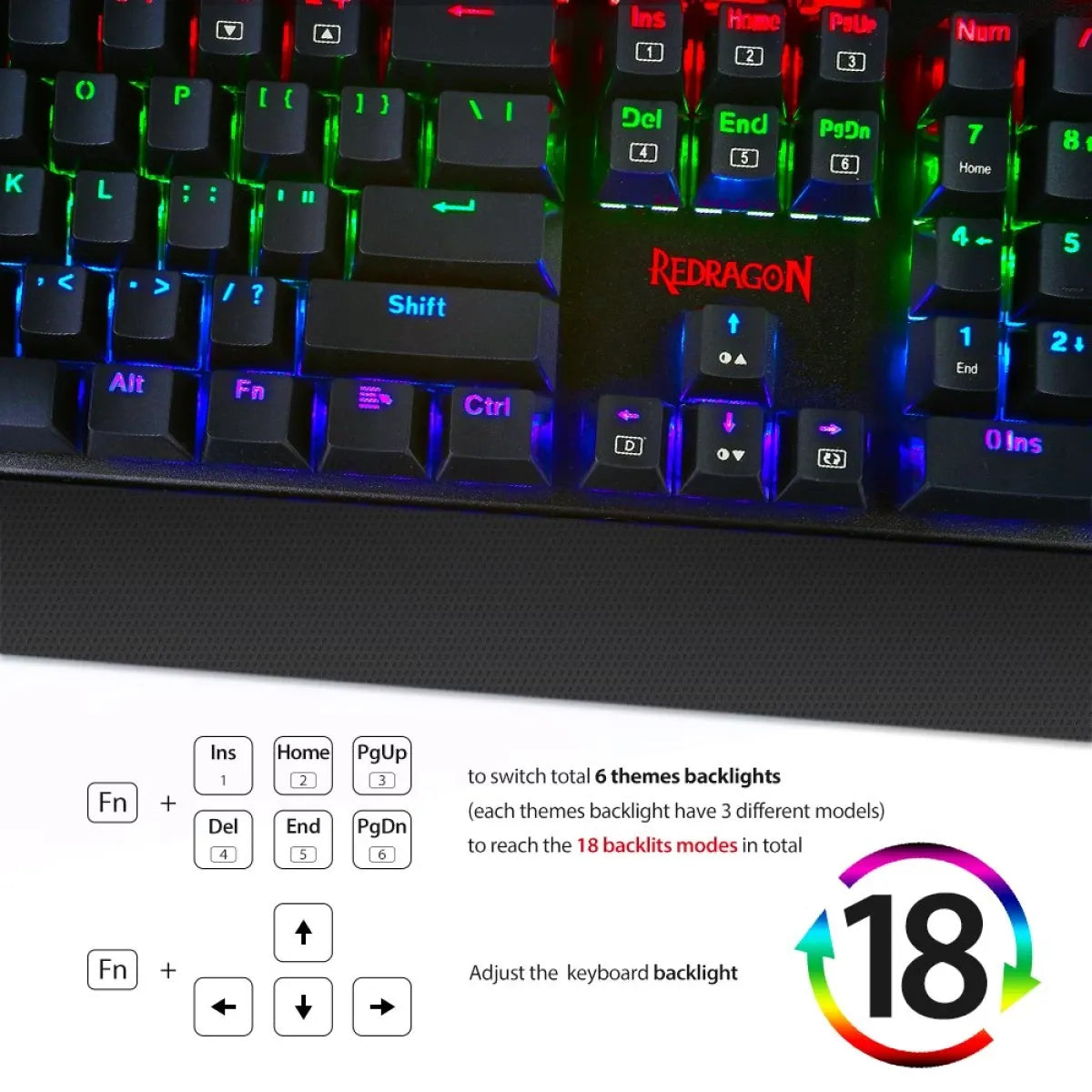 Redragon K557 RGB Waterproof 104-Key Mechanical Gaming Keyboard