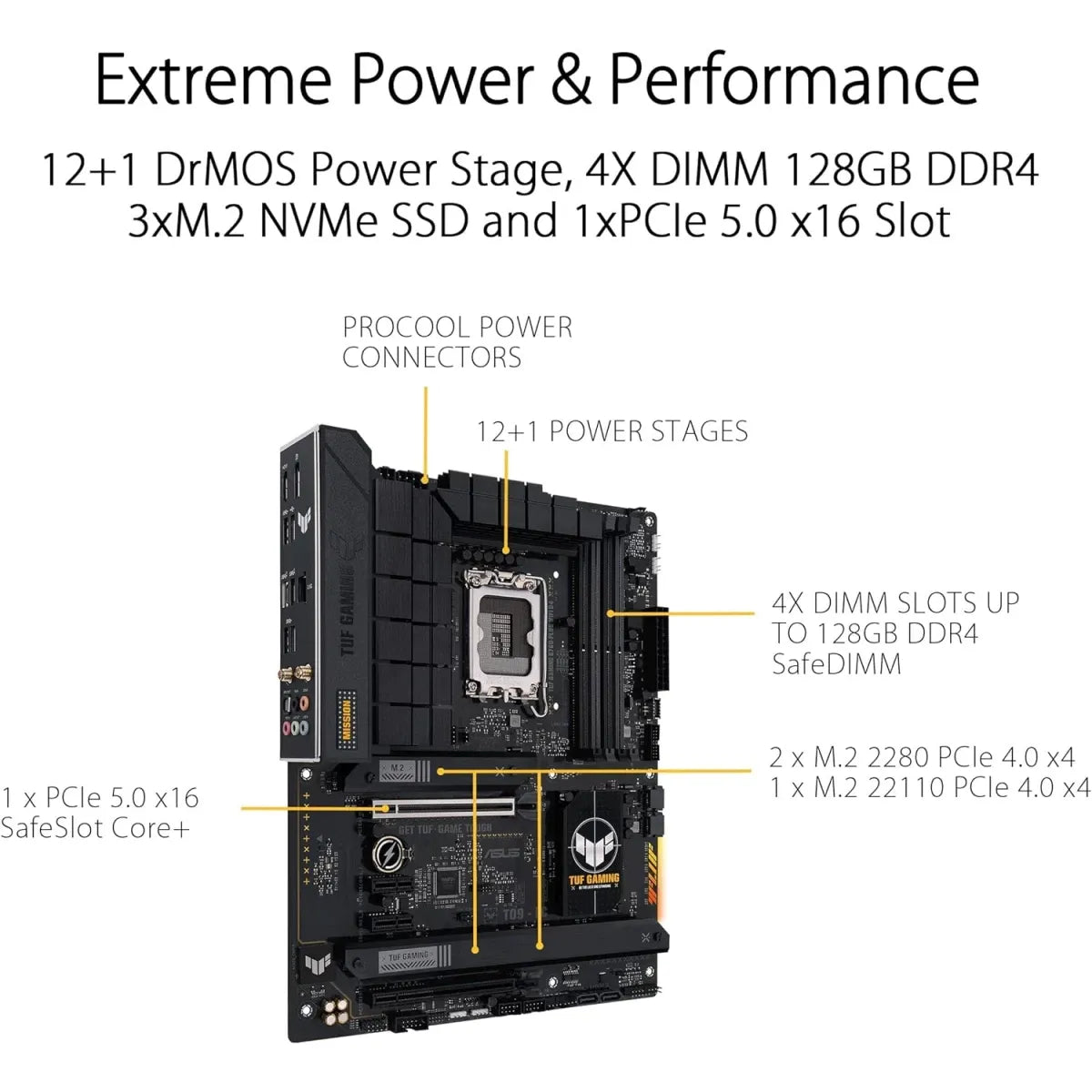 ASUS TUF GAMING B760-PLUS WIFI DDR5 Intel Motherboard PCIe 5.0