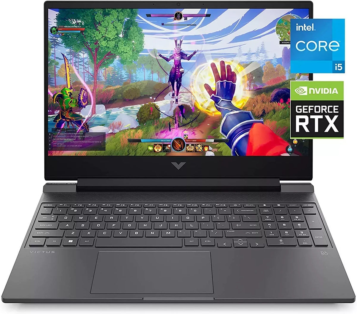 HP Victus 02-FA2013DX gaming laptop with 13th Gen Intel Core i5-13420H, 16GB DDR4 RAM, NVIDIA GeForce RTX 3050 6GB GDDR6, 512GB NVMe SSD and 15.6 inch FHD IPS 144Hz display, gaming laptop at SAMMANPC AlSamman For Computer in Amman, Irbid, Jordan