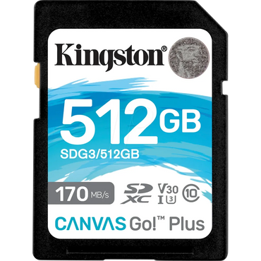 كرت ذاكرة Kingston SD 512GB سرعة 170MB