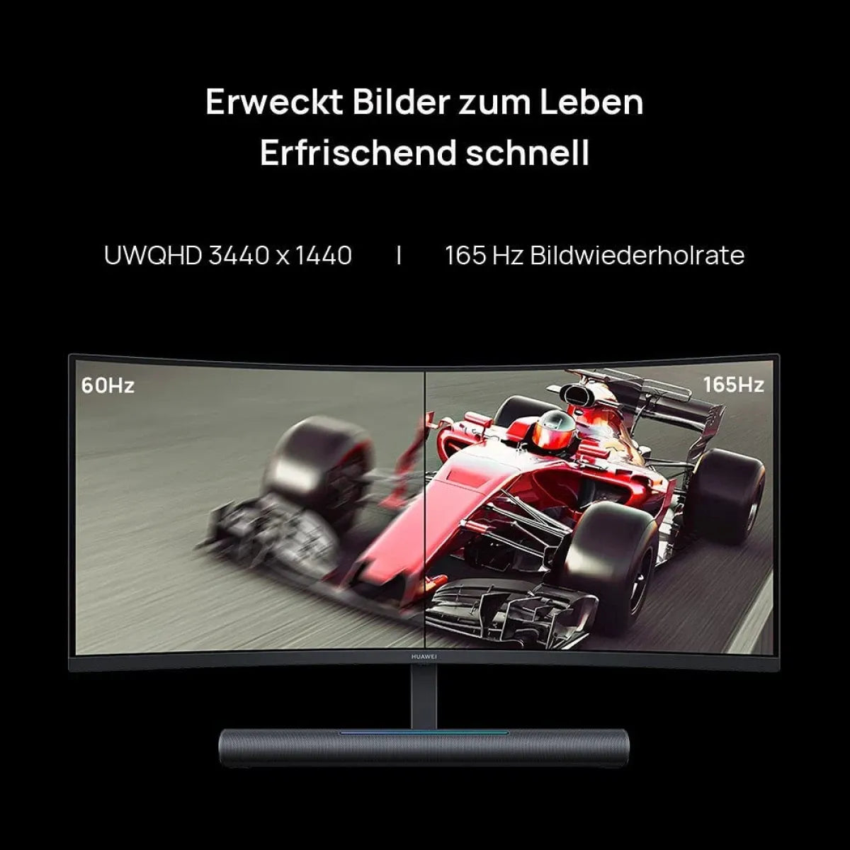 شاشة ألعاب HUAWEI MateView GT مقاس 34 بوصة بدقة 3K ومعدل تحديث 165 هرتز، منحنية فائقة الاتساع بانحناء 1500R، وألوان سينمائية بمستوى P3