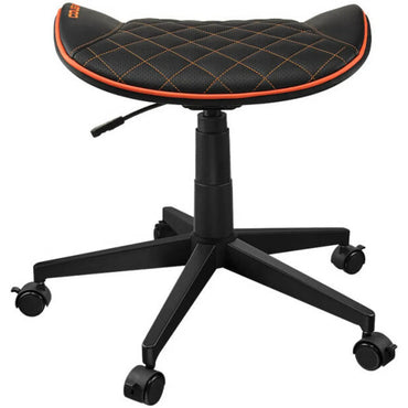 Cougar CROSSER Multi-Use Gaming Stool Scalloped Seat PVC Synthetic Leather Upholstery Adjustable Height Base with 5 Wheels Up to 120 kg Weight Support, Balck-Gold