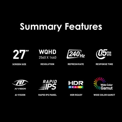 MSI MAG 274QF X24 27-Inch 2K Gaming Monitor 240Hz