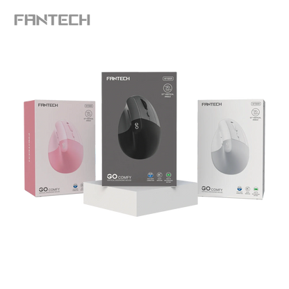Fantech W195R GO COMFY Vertical Ergonomic Wireless & Bluetooth Mouse – White