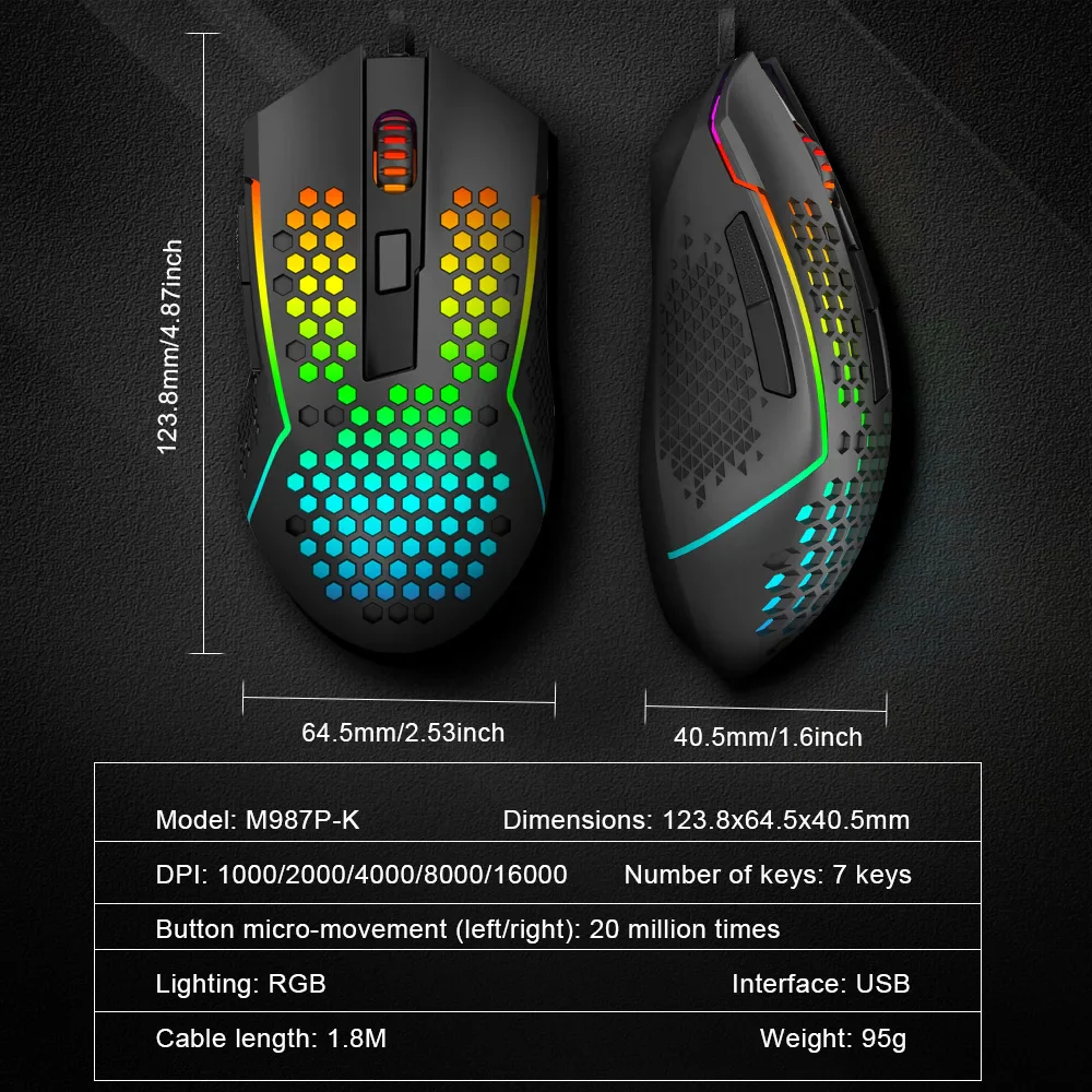 Redragon M987P-K Reaping Elite RGB Gaming Mouse