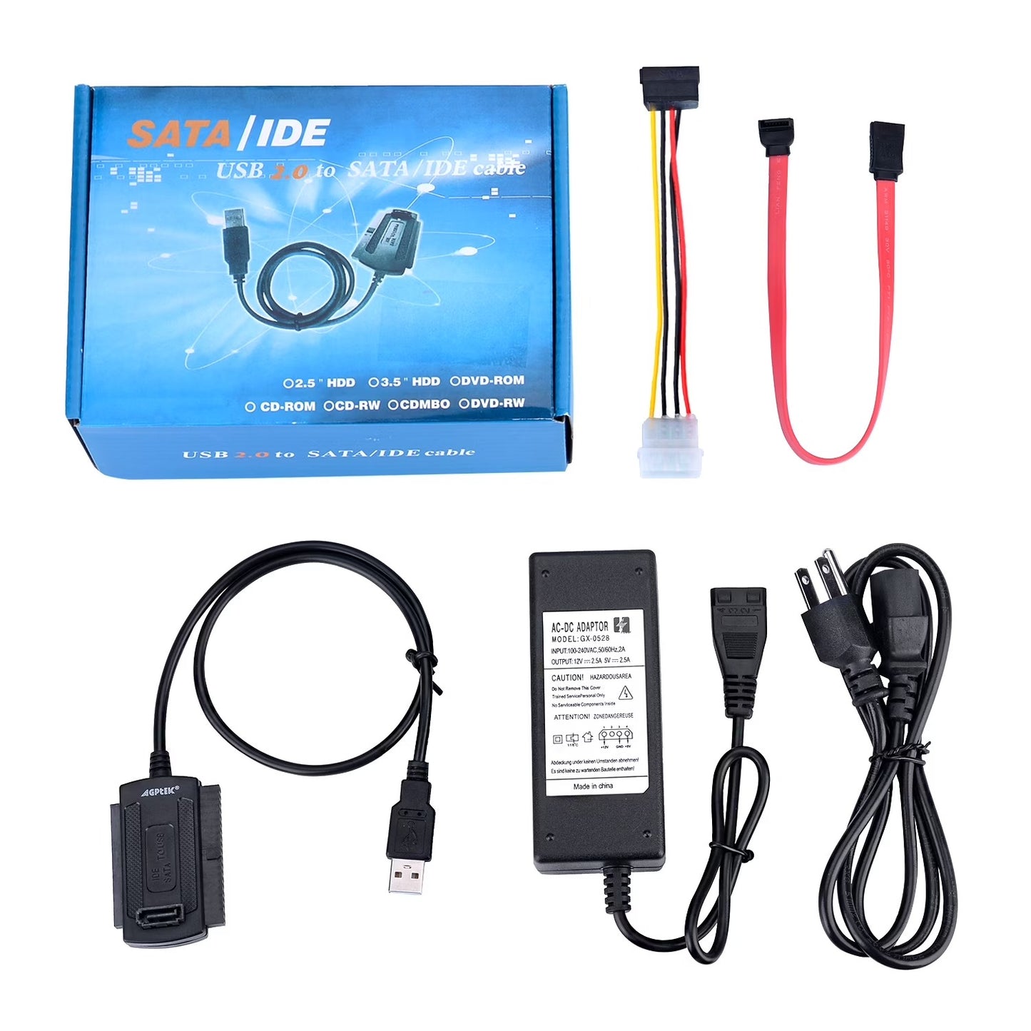 USB 2.0 to SATA/IDE Adapter Cable for Hard Drives & Optical Drives