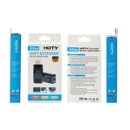 HDTV Extender عبر كابل Cat-6 لمسافة 60 متر