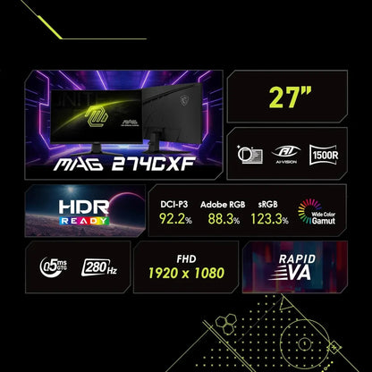 MSI MAG 274CXF 27-Inch Curved Gaming Monitor 280Hz