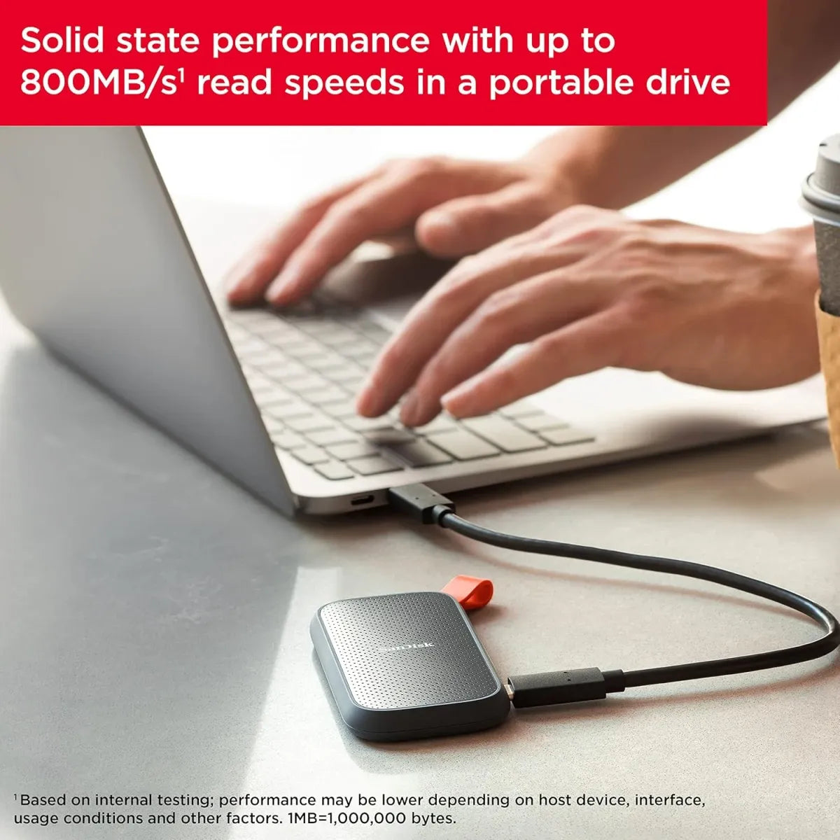 قرص SanDisk SSD خارجي 2TB بسرعة 800MB
