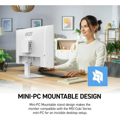 شاشة MSI PRO MP273W E14A مقاس 27 بوصة IPS 144Hz بيضاء
