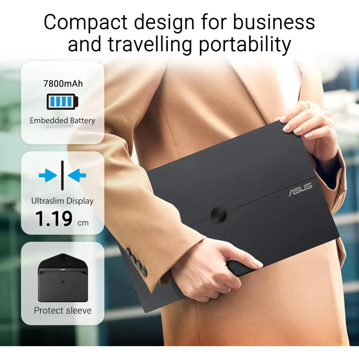 ASUS ZenScreen MB16AHT 15.6 inch FHD IPS 10-point touch portable monitor with USB-C and Mini HDMI in Jordan Amman and Irbid