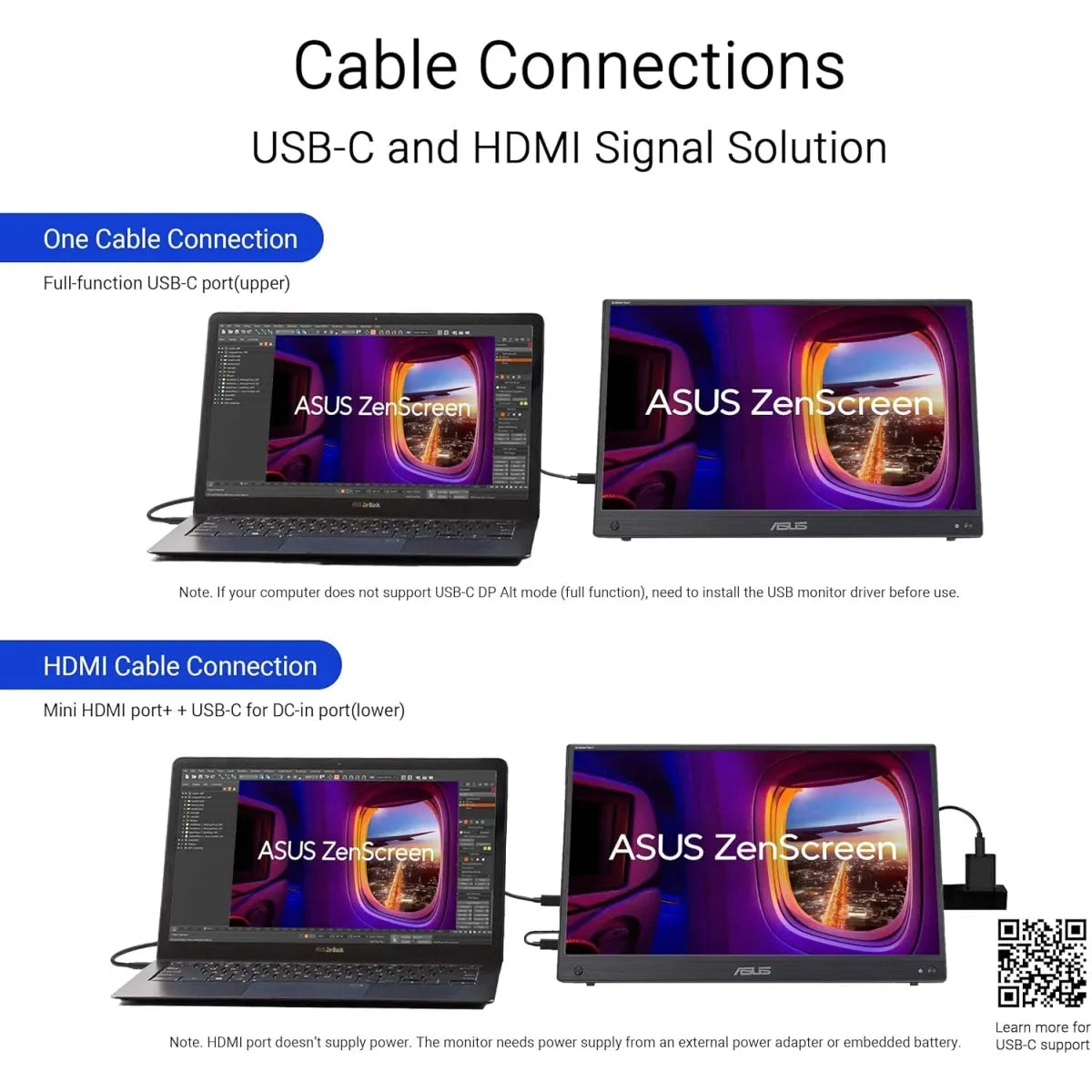 ASUS ZenScreen MB16AHT 15.6 inch FHD IPS 10-point touch portable monitor with USB-C and Mini HDMI in Jordan Amman and Irbid