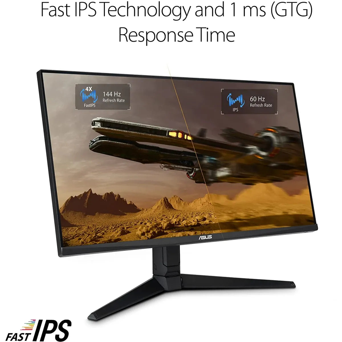 شاشة ASUS TUF مقاس 28 بوصة VG28UQL1A بدقة 4K ومعدل تحديث 144 هرتز، مزودة بمنفذ HDMI 2.1، وتقنية IPS سريعة الاستجابة (1 مللي ثانية)، ومتوافقة مع تقنية G-SYNC، وتدعم حماية العين، وتغطي نطاق ألوان DCI-P3 بنسبة 90%.