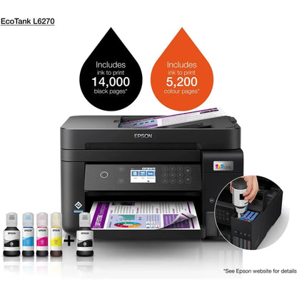 Epson EcoTank L6270 all-in-one color printer with WiFi duplex and ADF from Al-Samman Computer Jordan