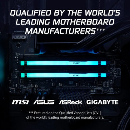 كينغستون فيوري بيست RGB سعة 32 جيجابايت DDR5 بتردد 5600 ميجاهرتز وزمن استجابة CL36