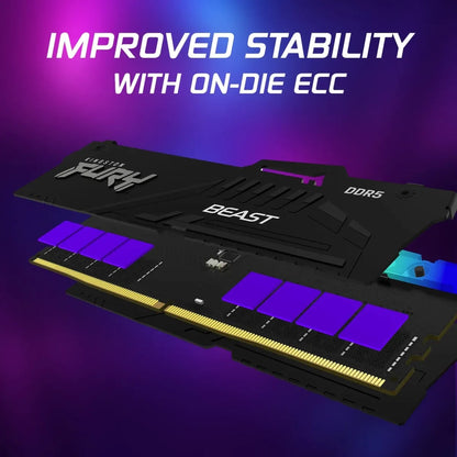 كينغستون فيوري بيست RGB سعة 32 جيجابايت DDR5 بتردد 5600 ميجاهرتز وزمن استجابة CL36