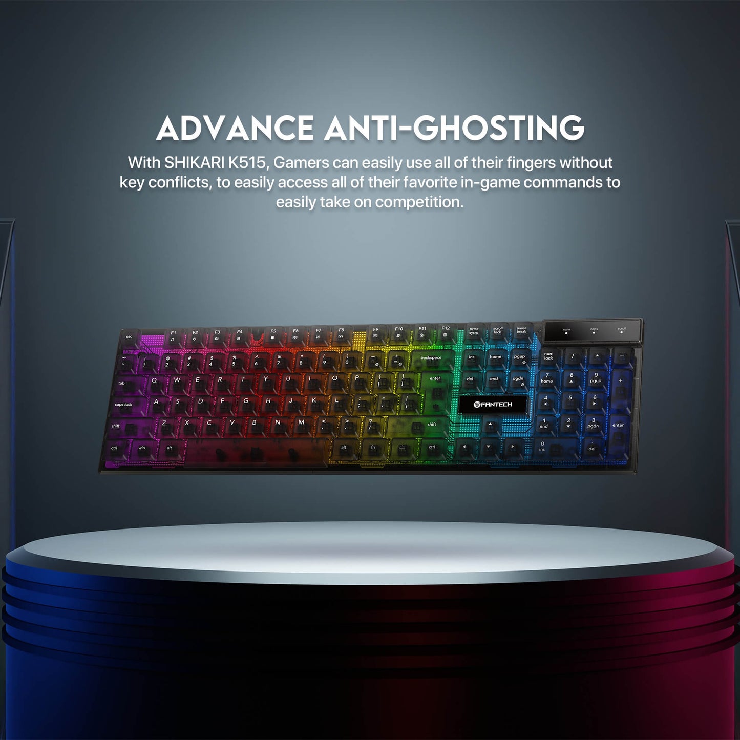 FANTECH SHIKARI K515 Membrane Gaming Keyboard 104 Keys