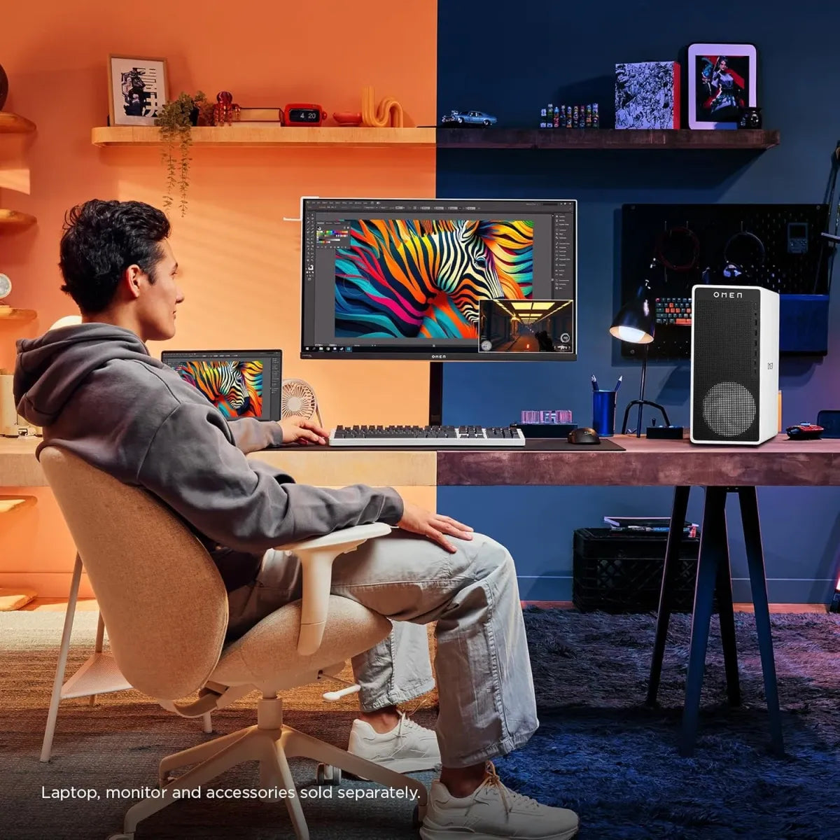 جهاز ألعاب HP OMEN 16L TG03-0154 (معالج i5-14400F، بطاقة رسومات RTX 5060 Ti سعة 8 جيجابايت)