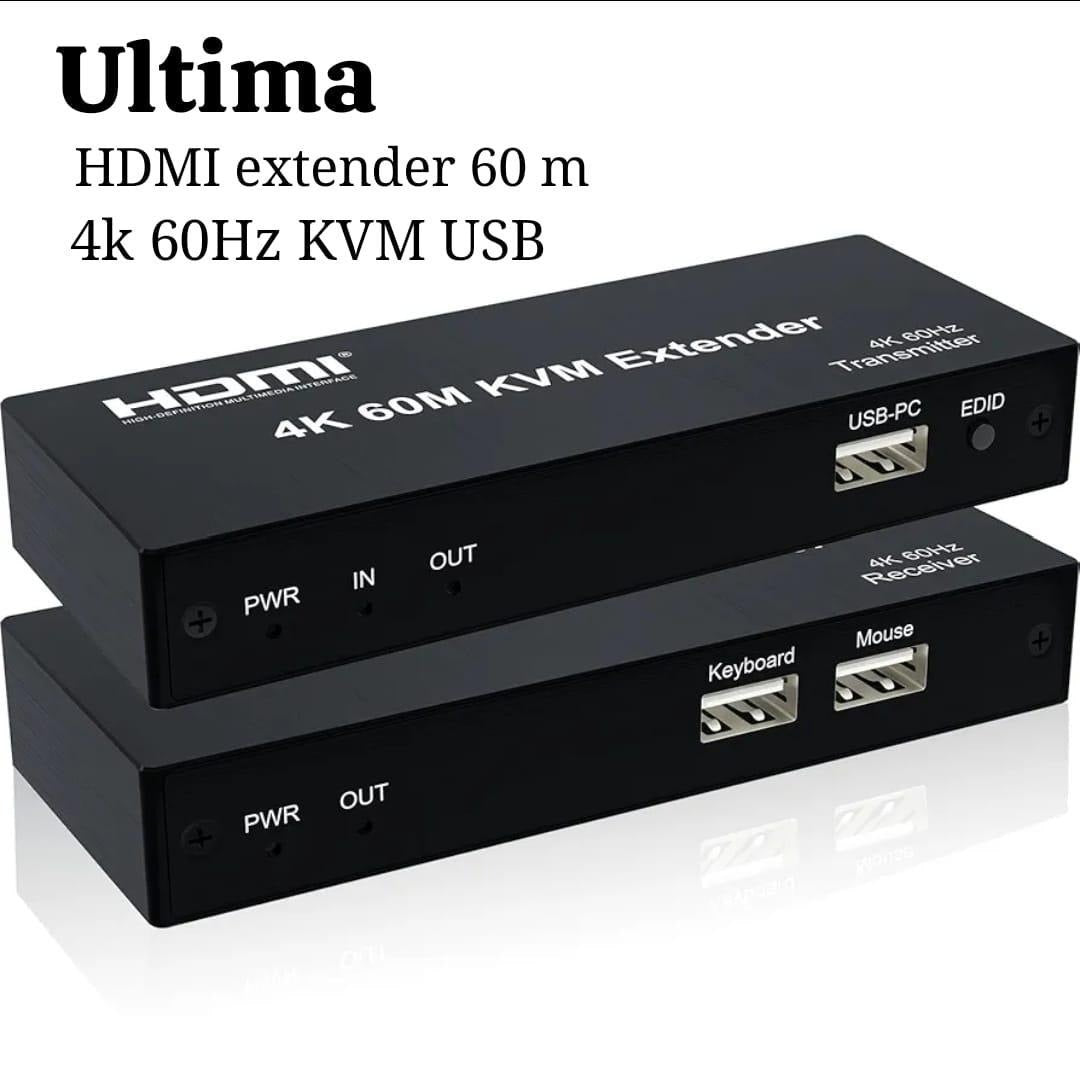 HDMI KVM Extender 60m Over Cat6, 1080p Support