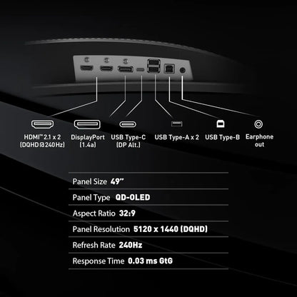 MSI MPG 491CQPX 49-Inch QD-OLED DQHD Gaming Monitor
