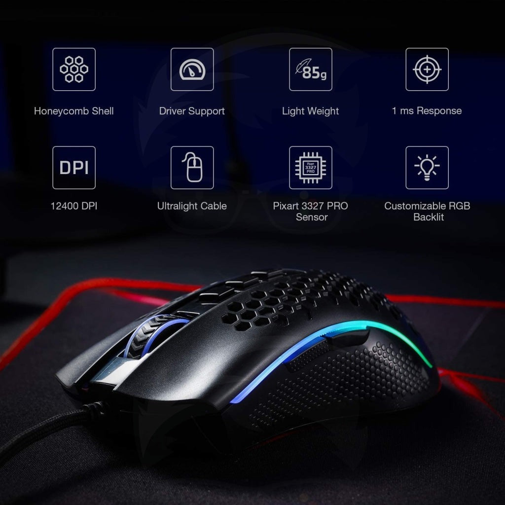M808 RGB Lightweight Gaming Mouse with 12400 DPI
