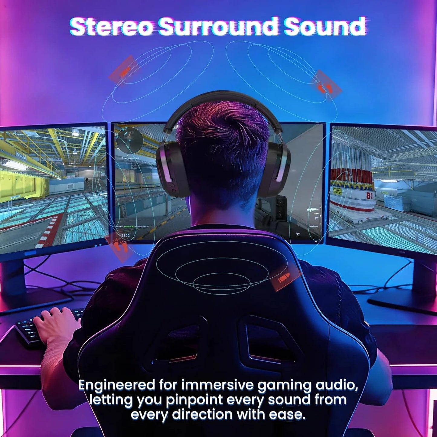 ATTACK SHARK G800 Wireless RGB Gaming Headset:7.1 Surround
