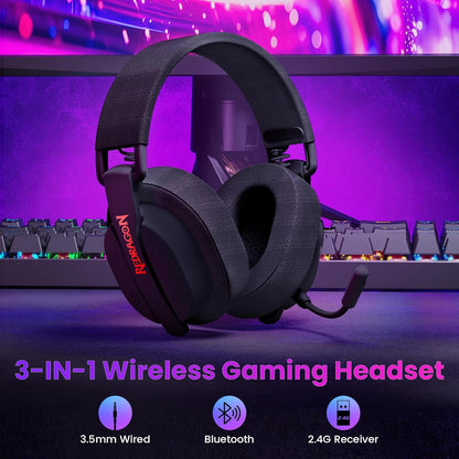 Redragon H888 Wireless Gaming Headset – 7.1 Tri-Mode