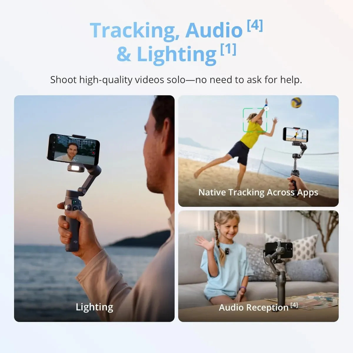 DJI Osmo Mobile 8 smartphone gimbal stabilizer with 3-axis stabilization 360-degree pan rotation smart tracking built-in extension rod and tripod at SAMMANPC Jordan