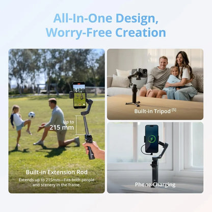 DJI Osmo Mobile 8 smartphone gimbal stabilizer with 3-axis stabilization 360-degree pan rotation smart tracking built-in extension rod and tripod at SAMMANPC Jordan