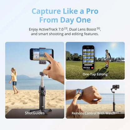 DJI Osmo Mobile 8 smartphone gimbal stabilizer with 3-axis stabilization 360-degree pan rotation smart tracking built-in extension rod and tripod at SAMMANPC Jordan