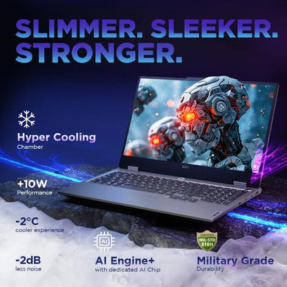 لابتوب لينوفو LOQ 15IRX9 للألعاب، معالج Intel Core i7 من الجيل الثالث عشر (13645HX)، ذاكرة DDR5 سعة 16 جيجابايت، قرص SSD من نوع M.2 2242 PCIe 4.0x4 NVMe سعة 512 جيجابايت، بطاقة رسومات NVIDIA GeForce RTX 4050 بسعة 6 جيجابايت GDDR6، شاشة 15.6 بوصة FHD