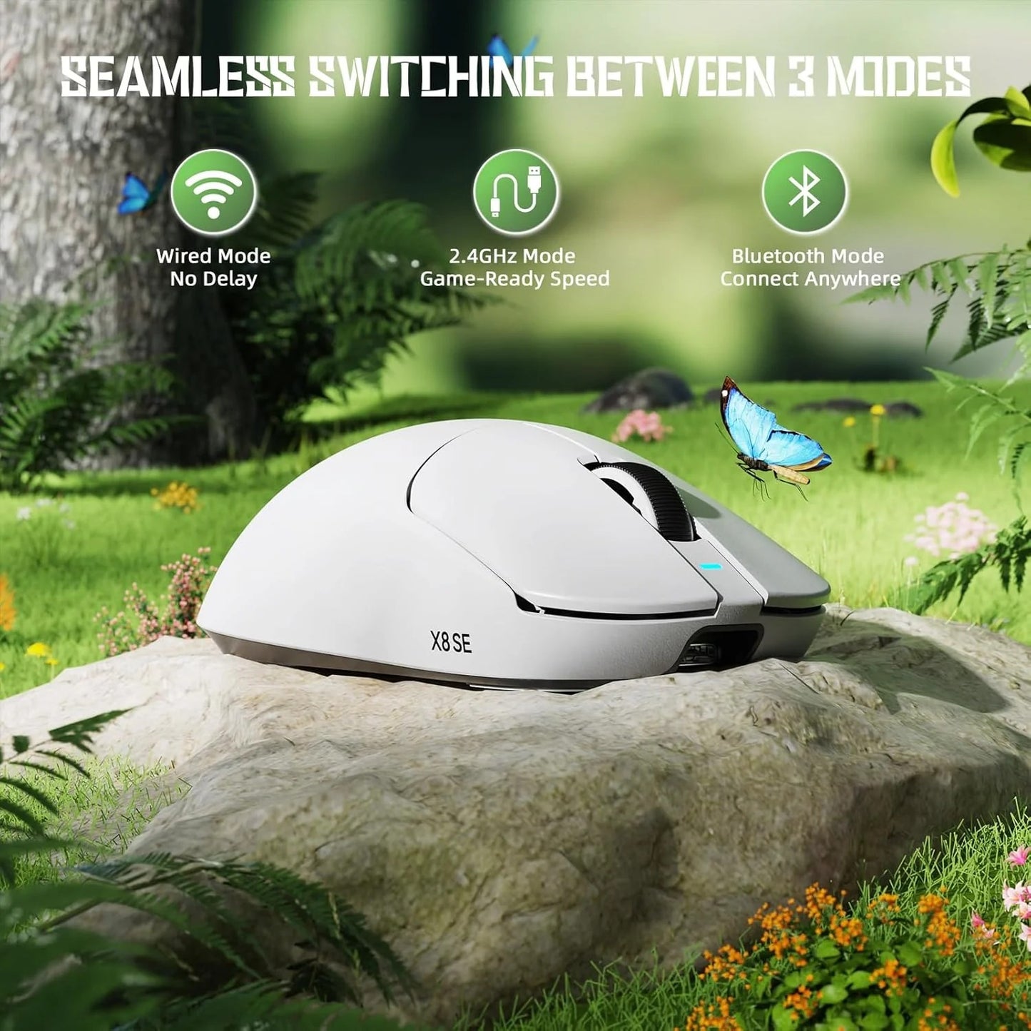 ATTACK SHARK X8 SE white wireless gaming mouse in Jordan and Amman