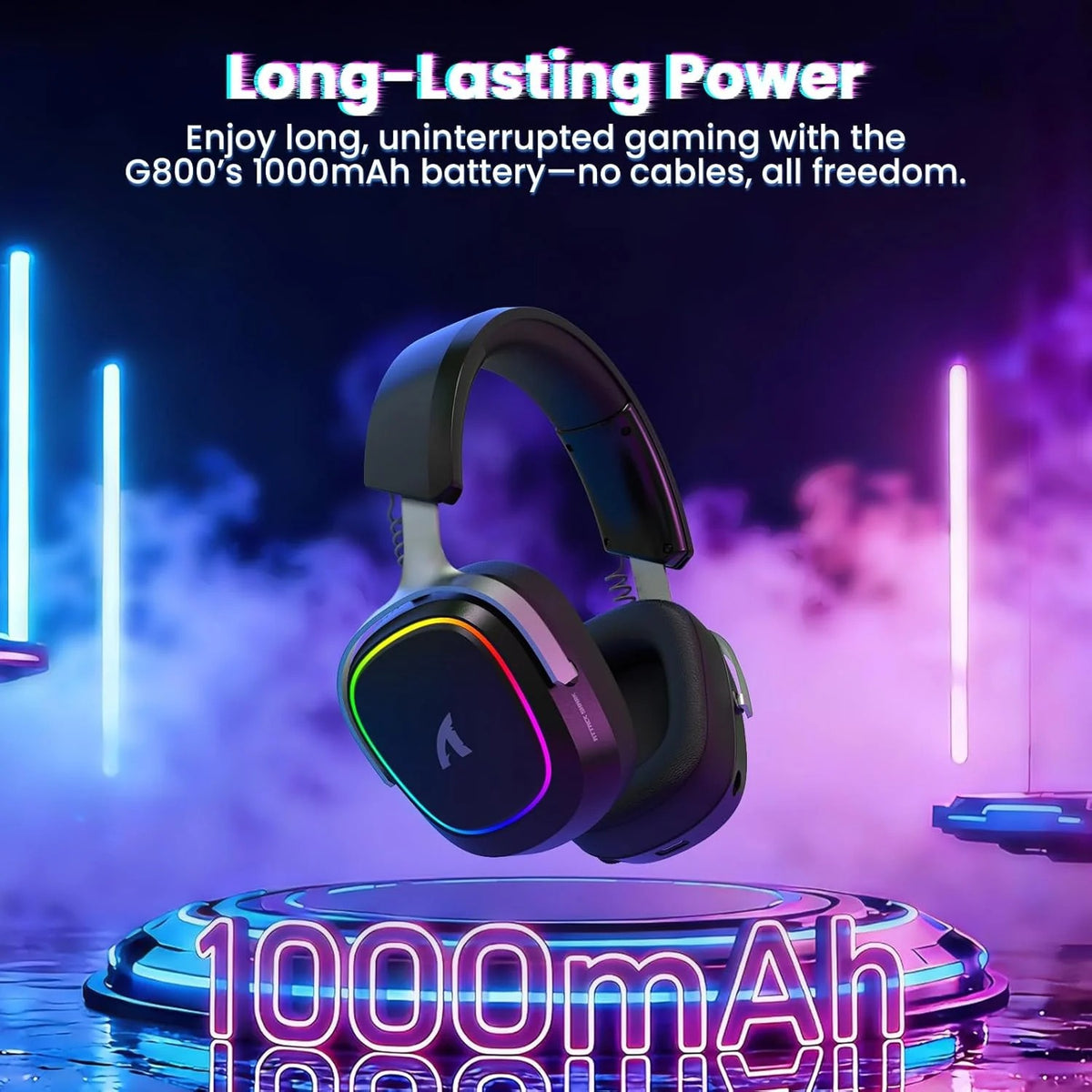 ATTACK SHARK G800 Wireless RGB Gaming Headset:7.1 Surround