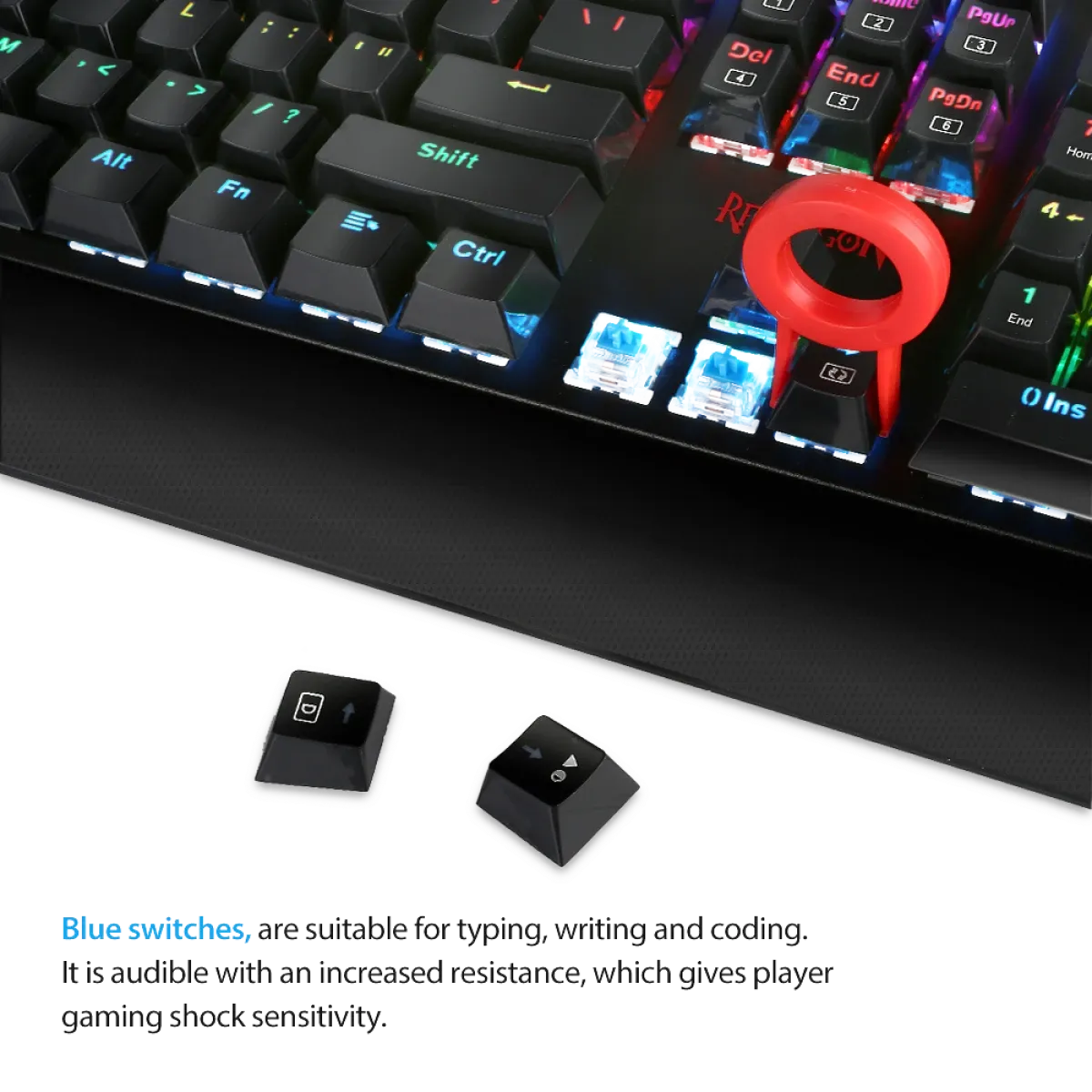 Redragon K557 RGB Waterproof 104-Key Mechanical Gaming Keyboard