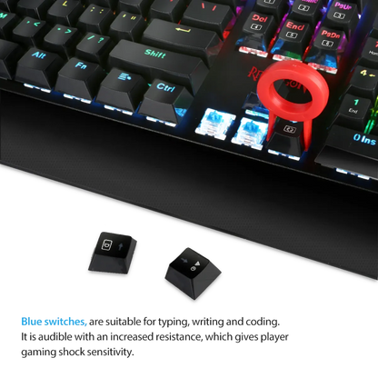 Redragon K557 RGB Waterproof 104-Key Mechanical Gaming Keyboard