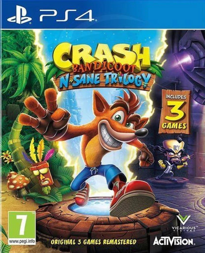قرص لعبة Crash Bandicoot N. Sane Trilogy لجهاز PS4 (يتضمن 3 ألعاب)