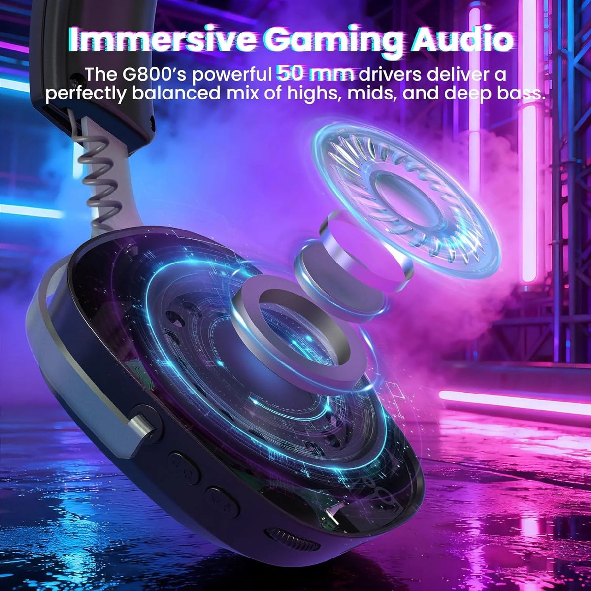 ATTACK SHARK G800 Wireless RGB Gaming Headset:7.1 Surround
