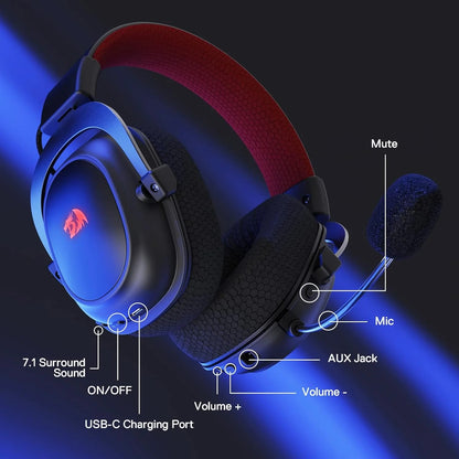Redragon H510 Pro Zeus RGB Wireless Gaming Headset 7.1 Surround