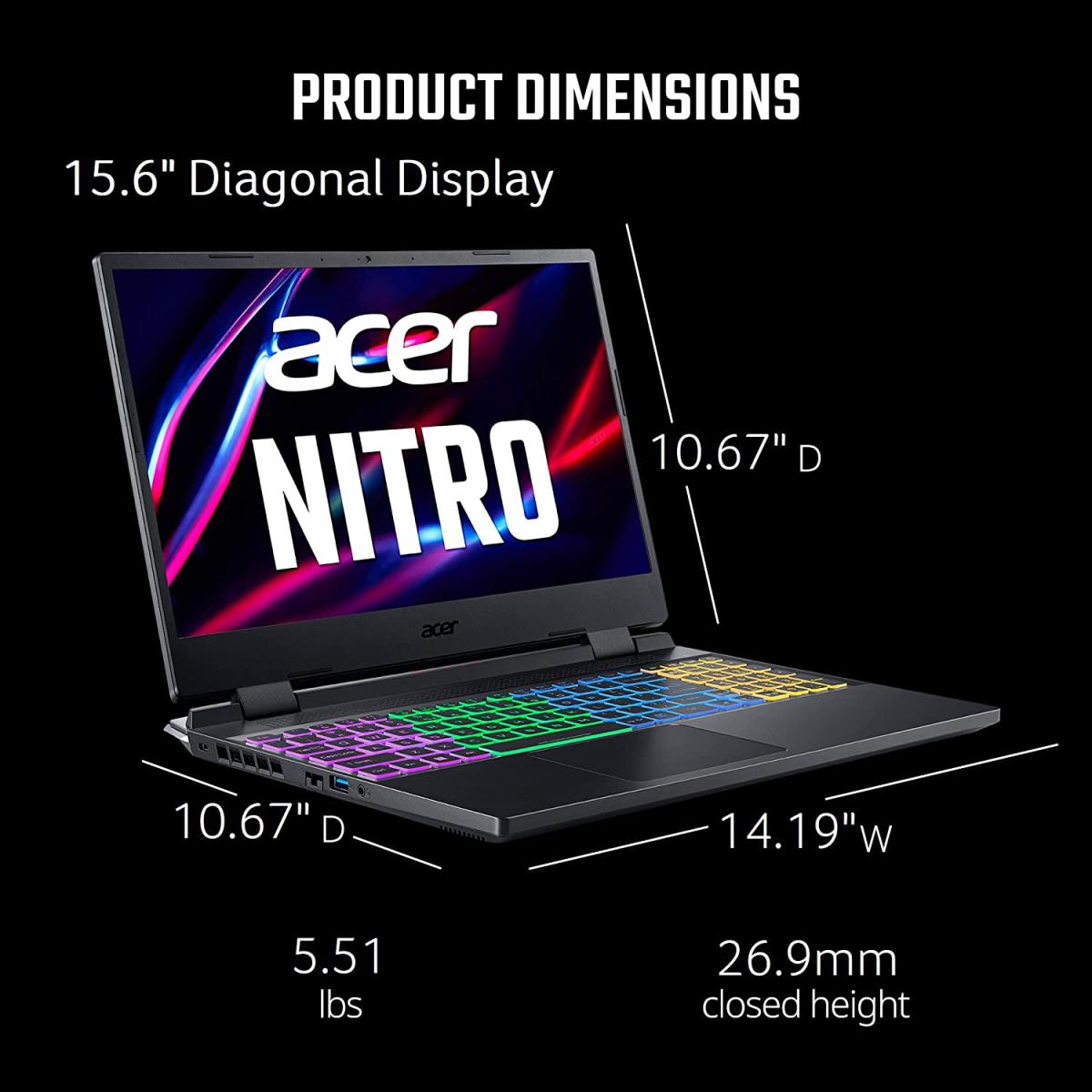 Acer Nitro ANV5 15 i5 /RTX 3050 – 13th‑Gen Intel® Core™ i5‑13420H, RTX 3050 6 GB, 15.6″ FHD 144 Hz Gaming Laptop