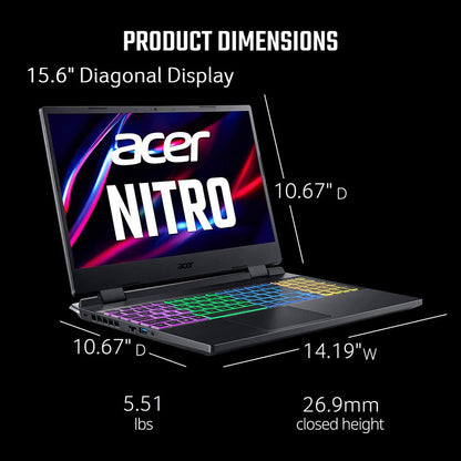 Acer Nitro ANV5 15 i5 /RTX 3050 – 13th‑Gen Intel® Core™ i5‑13420H, RTX 3050 6 GB, 15.6″ FHD 144 Hz Gaming Laptop