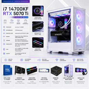 INTEL CORE i7 14700KF // RTX 5070 Ti 16GB // DDR5 32GB RAM - Custom Build