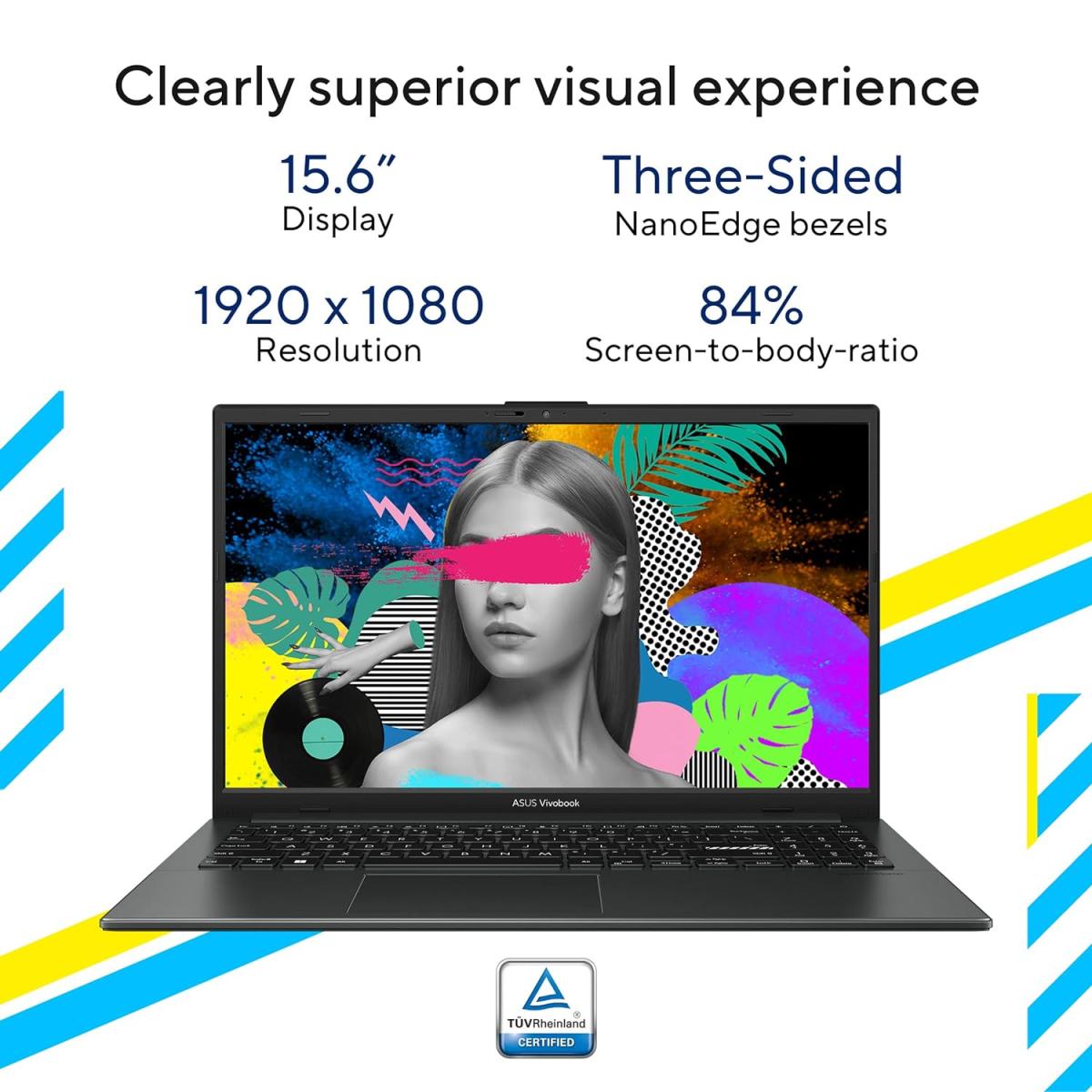NEW Laptop ASUS Vivobook Go 15 | Intel® Core™ i3-N305 Processor, 8G Ram , 512GB SSD, 15.6-inch FHD (1920 x 1080) IPS-level Panel - Mixed Black