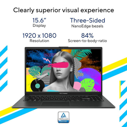 NEW Laptop ASUS Vivobook Go 15 | Intel® Core™ i3-N305 Processor, 8G Ram , 512GB SSD, 15.6-inch FHD (1920 x 1080) IPS-level Panel - Mixed Black