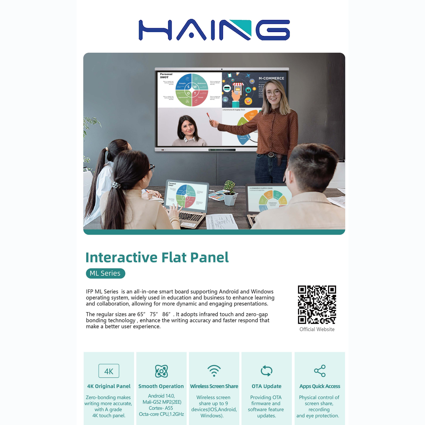 86 Inch Interactive Display Jordan | 4K Touch | Amman & Irbid