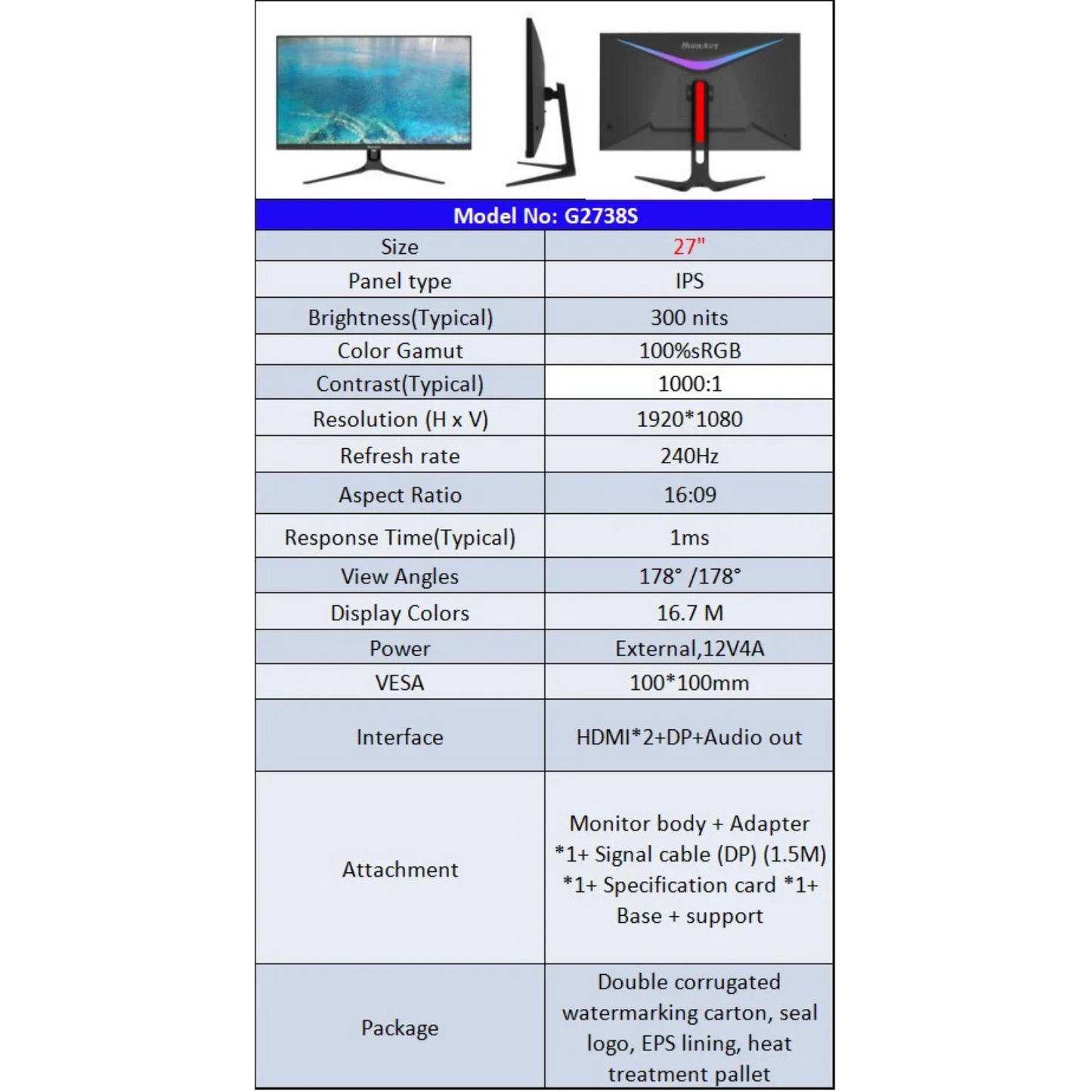 27 Inch FHD 240Hz IPS Gaming Monitor in Jordan Amman Irbid