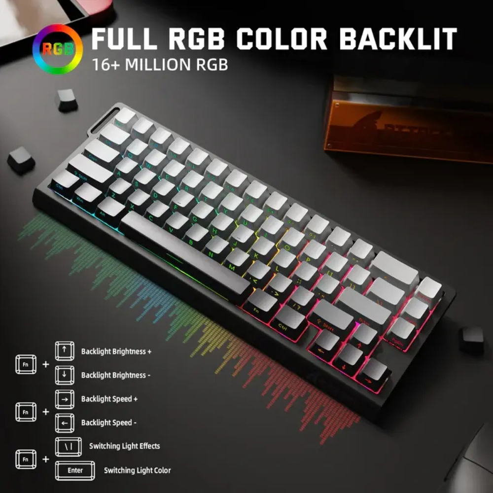 ATTACK SHARK X68 65% tri-mode wireless mechanical keyboard Hot Swap RGB at Al-Samman Computer Jordan