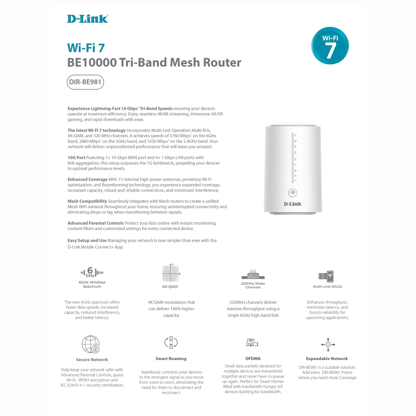 WiFi 7 BE10000 Tri-Band Mesh Router | Jordan